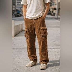MNML Tan Cargo Pants for Men